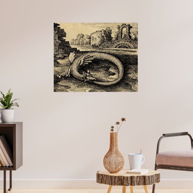 Rustic Ouroboros Dragon Poster | Zazzle