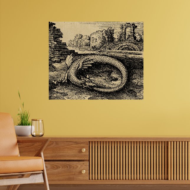 Rustic Ouroboros Dragon Poster | Zazzle