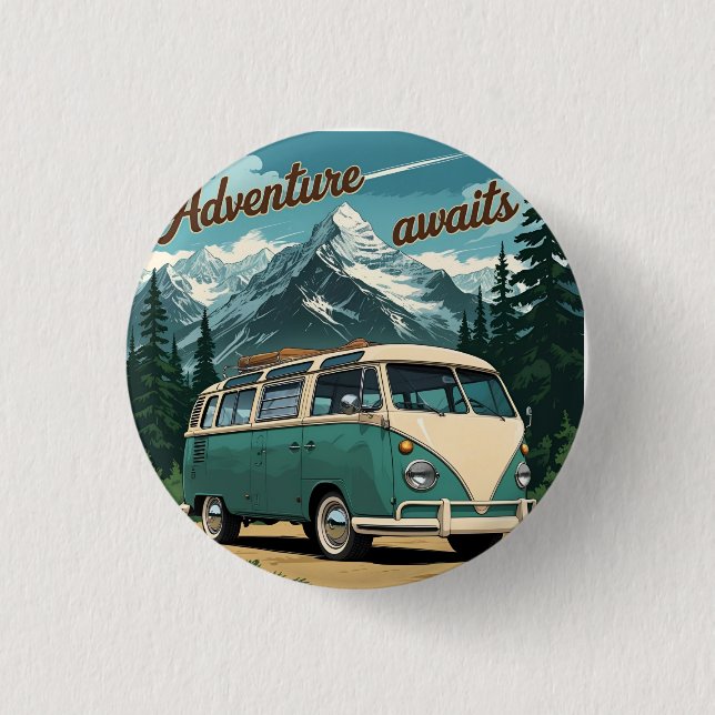 Rustic Outdoor Adventure Gift Button (Front)