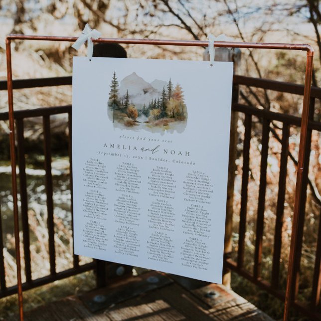 Rustic Outdoor Mountain Wedding Seating Chart Foam Board (Creator Uploaded)