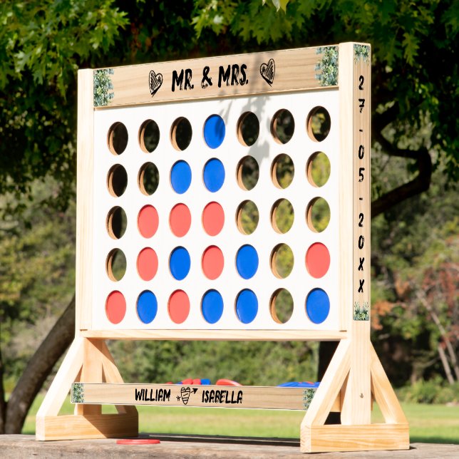Rustic Outdoor Personalized Wood Wedding Lawn Game Fast Four (Lawn)