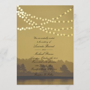 Rustic Outdoor String Lights Wedding Invitation by theMRSingLink at Zazzle
