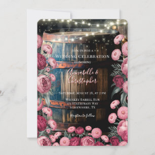 Rustic Outdoor Whiskey Barrel Wedding Celebration Invitation