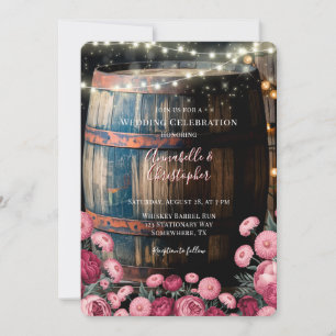 Rustic Outdoor Whiskey Barrel Wedding Celebration Invitation
