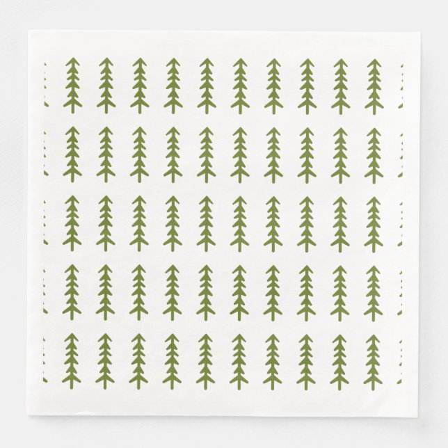 Rustic Outdoors Woodland Theme Lumberjack Trees Paper Dinner Napkins (Front)
