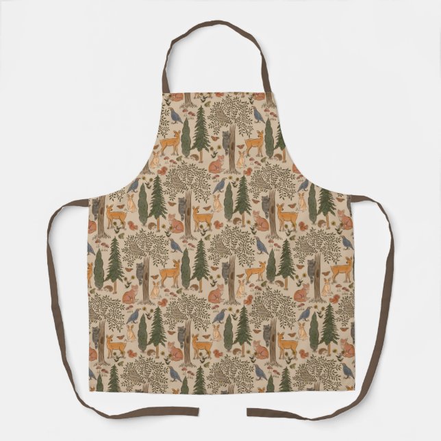 Rustic Outdoorsy Woodland Forest Animal Apron (Front)