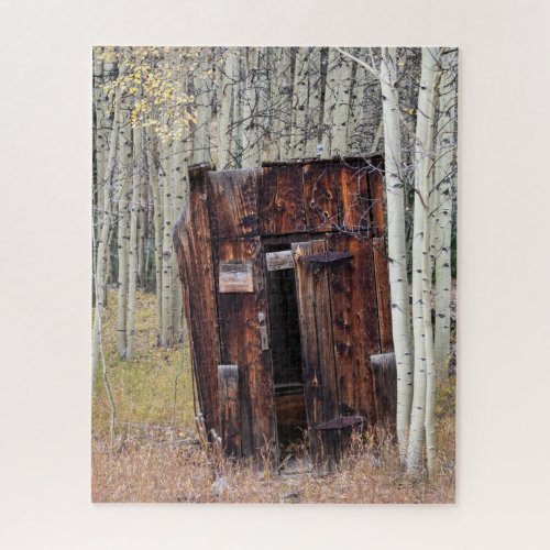 Rustic Outhouse in the Aspen St Elmo Colorado Jigsaw Puzzle
