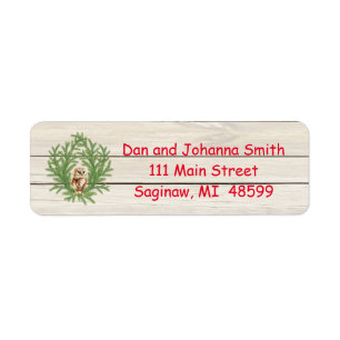 Rustic Owl and Wood Christmas Address Label