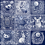 Rustic Owl Ceramic Ceramic Tile<br><div class="desc">Introducing the Rustic Owl Ceramic Tile from our Woodland Animals collection. This decorative tile features a charming linocut print of an owl in classic navy blue and white. The sweet songbird motif pops against the clean navy background. Part of a set of rustic woodland creature tiles perfect for kitchens, bathrooms,...</div>