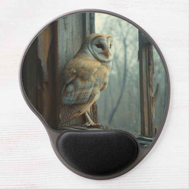 Rustic Owl In The Window Art Gel Mouse Pad (Front)