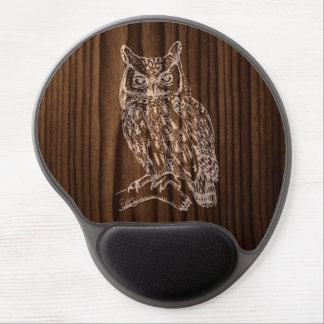 Rustic Owl on Wood Gel Mouse Pad