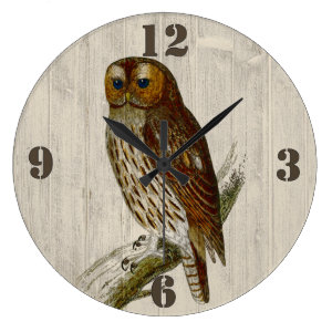 Rustic Owl Wall Clock