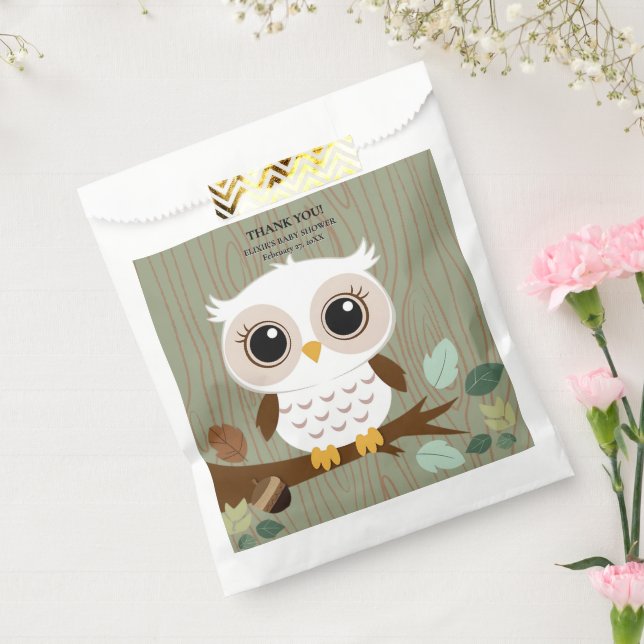 Rustic Owl Woodland Forest Baby Shower Favor Bag (Sealed)