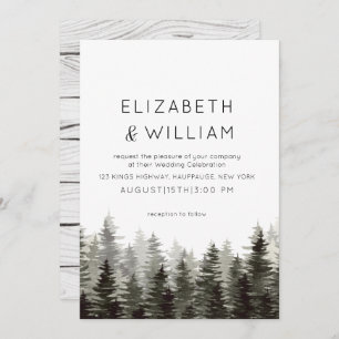Rustic Paine Trees Wedding Invitation