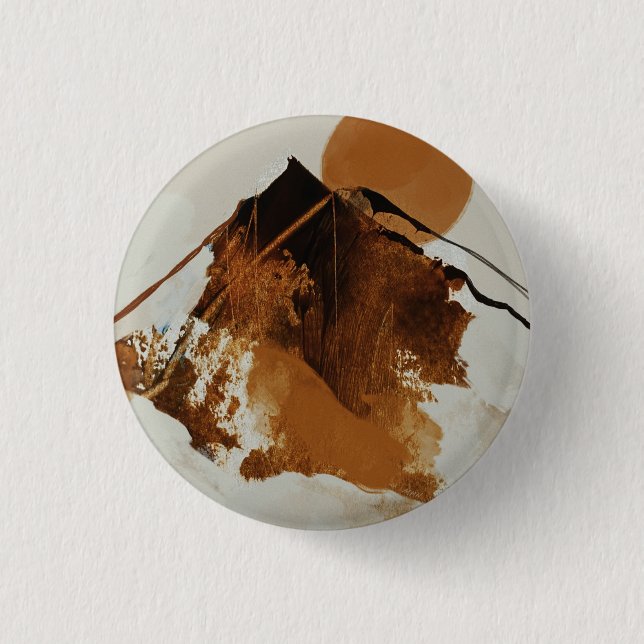Rustic Painted Mountain Landscape Button (Front)