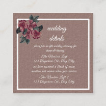 rustic painted rose wedding enclosure card