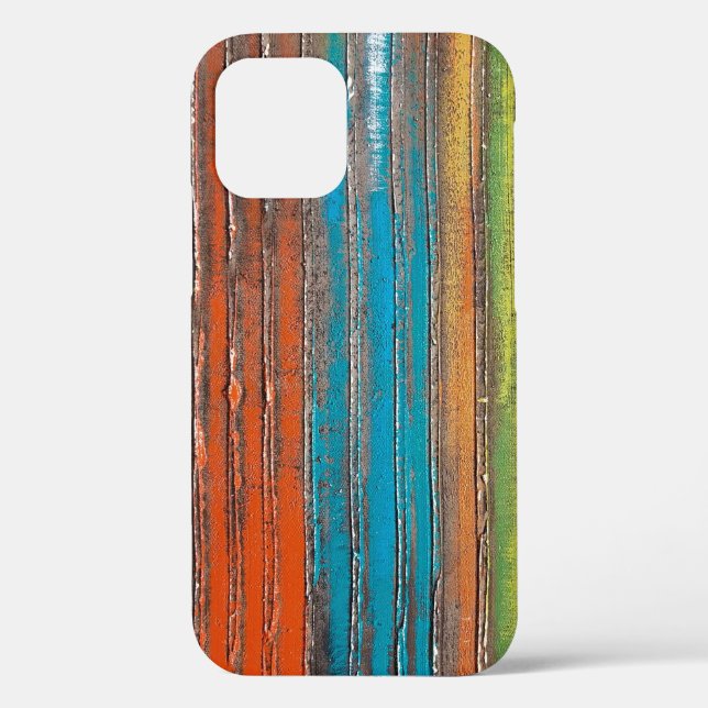 rustic painted stripes on wood pattern Case-Mate iPhone case (Back)