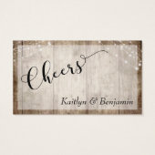Rustic Pale Brown Wood Light Strings Drink Ticket (Back)