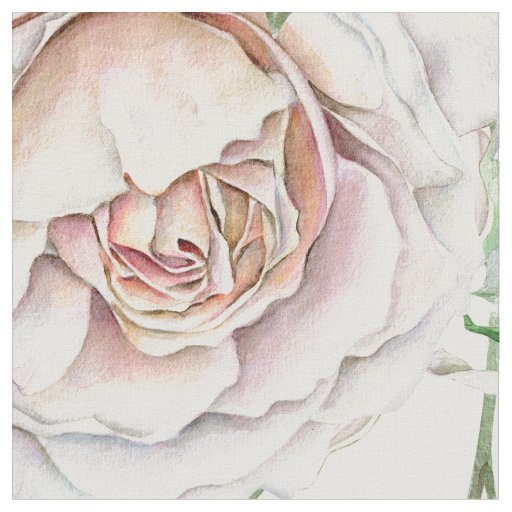 Rustic Pale Pink Rose Green Leaf Floral Pattern Fabric