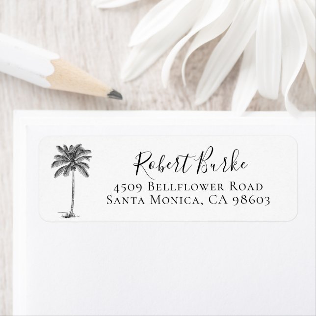 Rustic Palm Tree Return Address Label (Insitu)