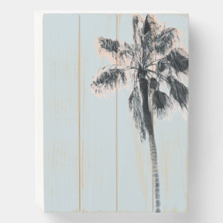 Rustic Palm Tree Shabby Chic Beach Art Hamptons Wooden Box Sign