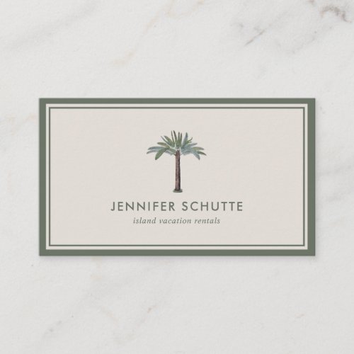 Rustic Palm Tree Vacation Rentals Property Manager Business Card