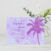 Rustic Palm Trees Beach Wedding Invitations (Standing Front)