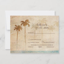 Rustic Palm Trees Beach Wedding rsvp