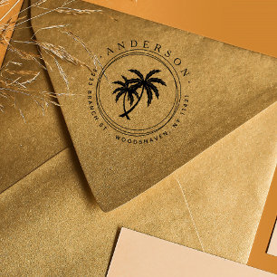 Rustic Palms Modern Tropical Return Address Self-inking Stamp