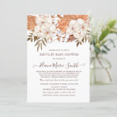 Rustic Pampas Gender Neutral Drive By Baby Shower Invitation (Standing Front)