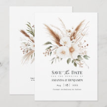 Rustic Pampas Grass Boho Bohemian Wedding QR Code