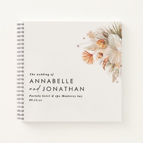 Rustic pampas grass floral the wedding of notebook