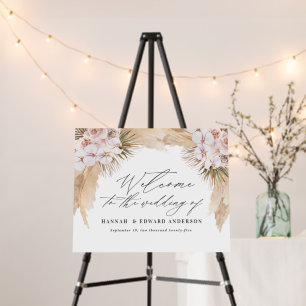 Rustic pampas grass floral wedding welcome foam bo foam board