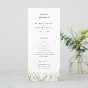 Rustic Pampas Grass Wedding Program