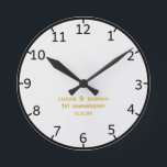 Rustic Paper 1st Wedding Anniversary Wall Clock<br><div class="desc">Rustic Paper 1st Wedding Anniversary Wall Clock</div>