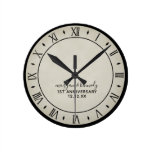 Rustic Paper 1st Wedding Anniversary Wall Clock Rustic Paper 1st Wedding Anniversary Wall Clock