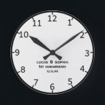 Rustic Paper 1st Wedding Anniversary Wall Clock<br><div class="desc">Rustic Paper 1st Wedding Anniversary Wall Clock</div>