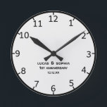 Rustic Paper 1st Wedding Anniversary Wall Clock<br><div class="desc">Rustic Paper 1st Wedding Anniversary Wall Clock</div>