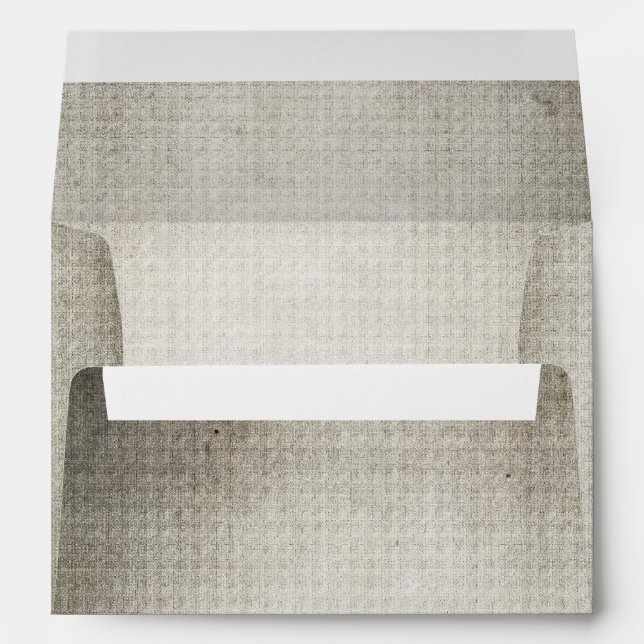 Rustic paper gray vintage look wedding envelope (Back (Bottom))