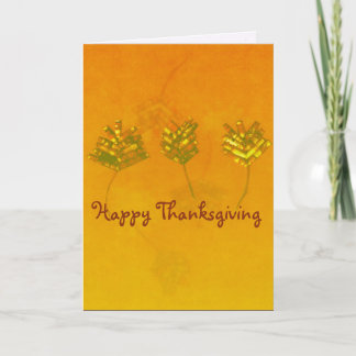 Rustic Paper Leaves Trio Thanksgiving Card