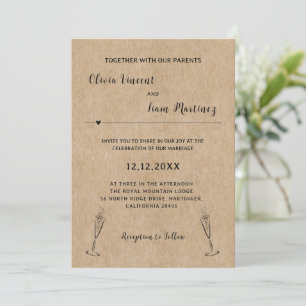 Rustic Paper Wedding Invitation