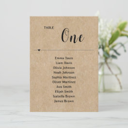 Rustic Paper Wedding Seating Chart