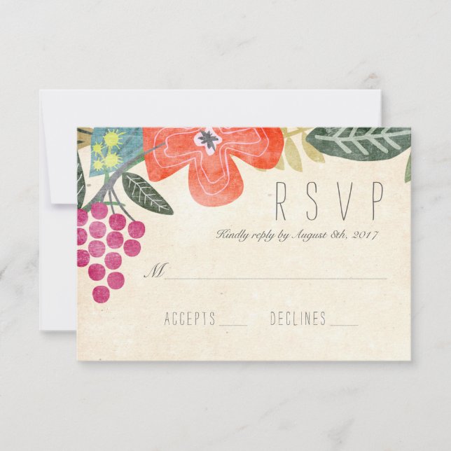Rustic Paradise RSVP Response Card (Front)