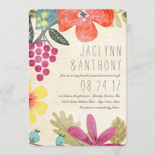 Rustic Paradise Watercolor Vineyard Wedding Invitation