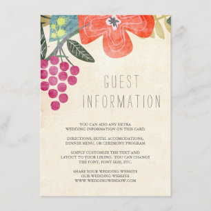 Rustic Paradise Wedding Insert Card