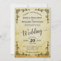 Rustic Parchment Vintage Calligraphy Wedding