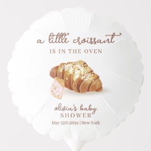 Rustic Paris Bakery Pastry Croissant Baby Shower  Balloon