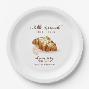 Rustic Paris Bakery Pastry Croissant Baby Shower  Paper Plates