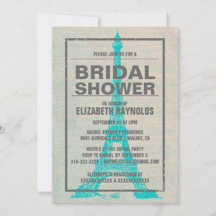 Rustic Paris Bridal Shower Invitations