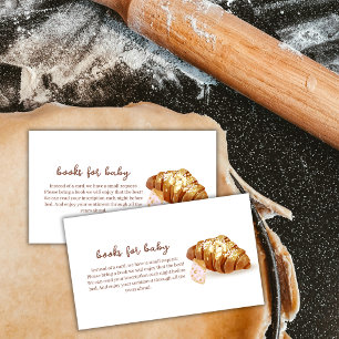 Rustic Paris Pastry Croissant Books Baby Shower Enclosure Card